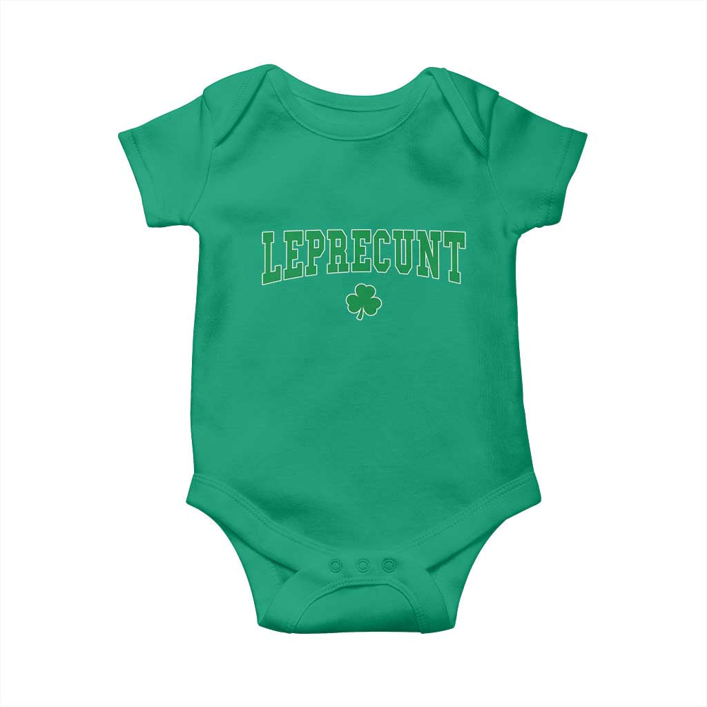 Leprecunt Shamrock Baby Onesie St Patricks Day Funny Irish Adult Humor
