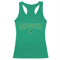 Leprecunt Shamrock Racerback Tank Top St Patricks Day Funny Irish Adult Humor