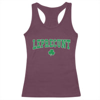 Leprecunt Shamrock Racerback Tank Top St Patricks Day Funny Irish Adult Humor
