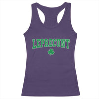 Leprecunt Shamrock Racerback Tank Top St Patricks Day Funny Irish Adult Humor