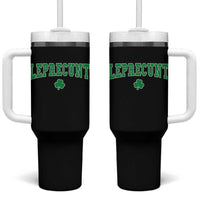 Leprecunt Shamrock Tumbler With Handle St Patricks Day Funny Irish Adult Humor