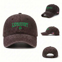 Leprecunt Shamrock Washed Cotton Baseball Cap St Patricks Day Funny Irish Adult Humor
