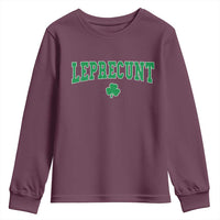 Leprecunt Shamrock Youth Sweatshirt St Patricks Day Funny Irish Adult Humor