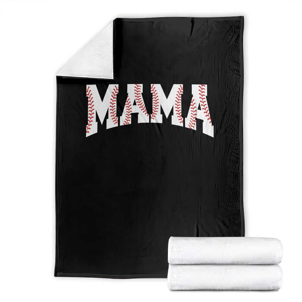 Baseball Mama Throw Blanket Retro Varsity Baseball Season Mom Raising Ballers