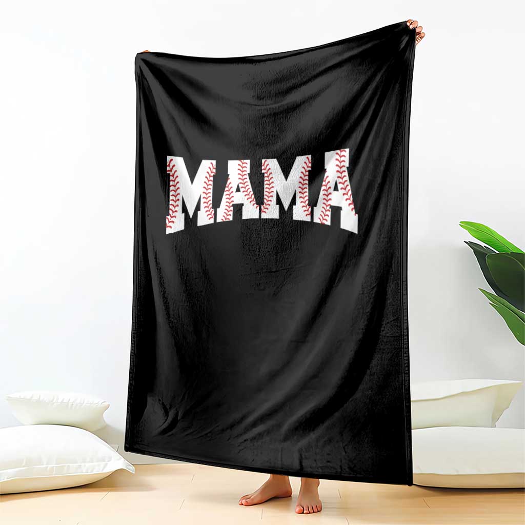 Baseball Mama Throw Blanket Retro Varsity Baseball Season Mom Raising Ballers