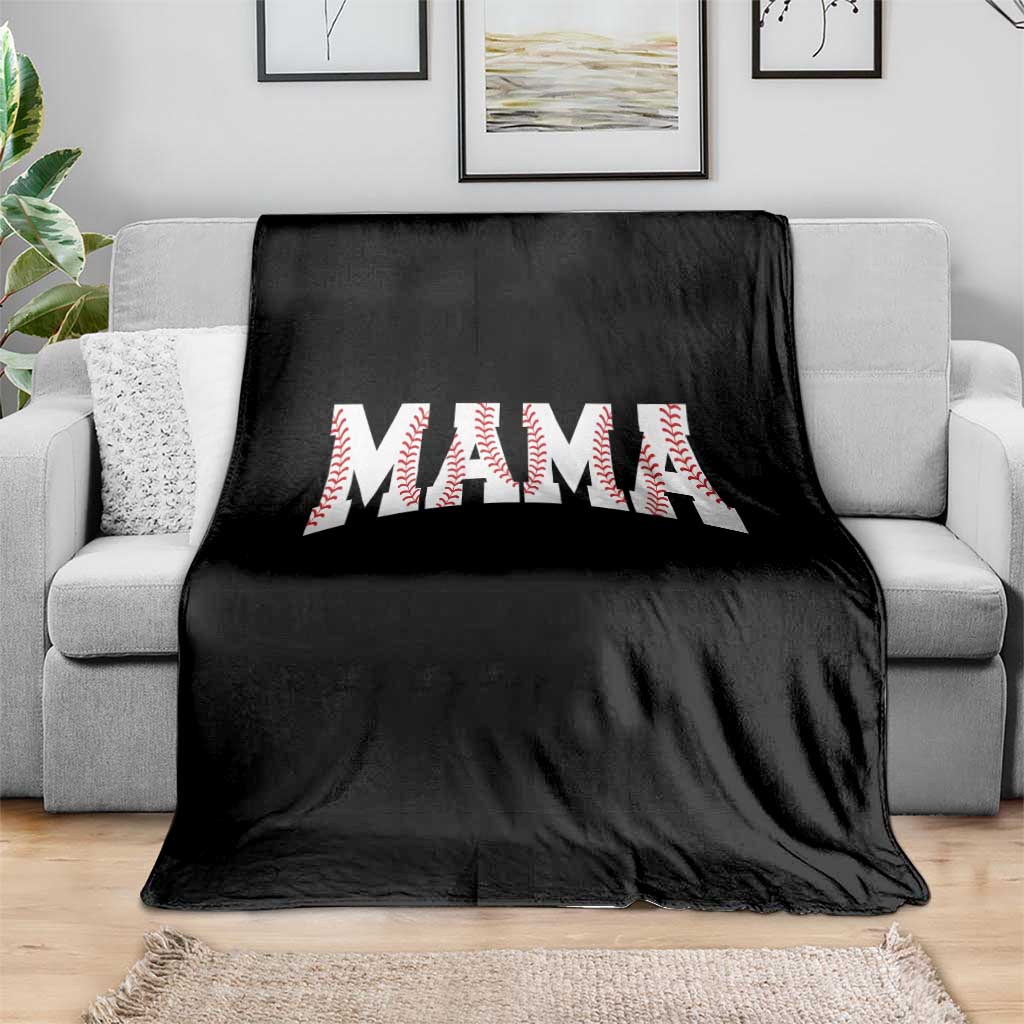 Baseball Mama Throw Blanket Retro Varsity Baseball Season Mom Raising Ballers