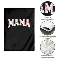 Baseball Mama Garden Flag Retro Varsity Baseball Season Mom Raising Ballers