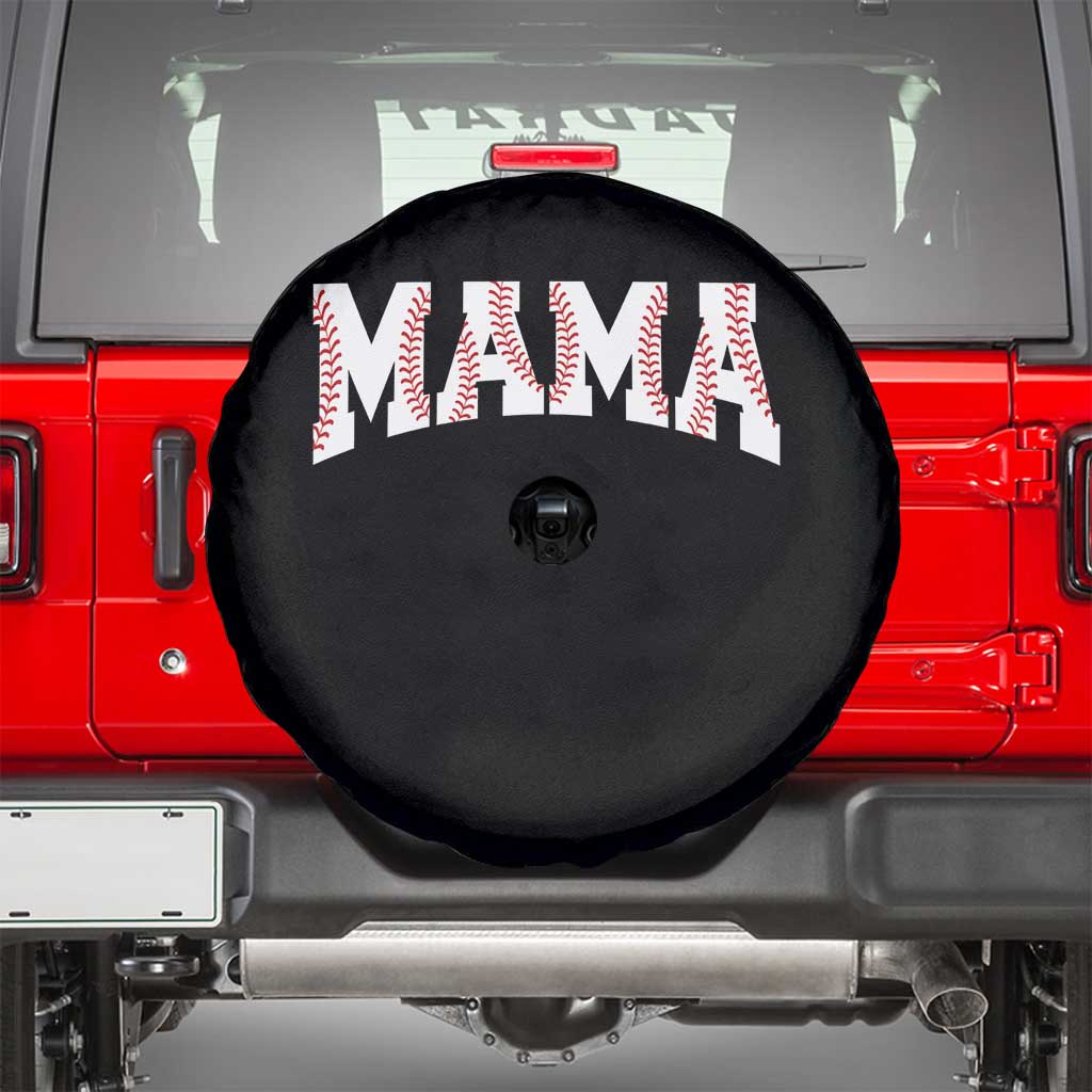 Baseball Mama Spare Tire Cover Retro Varsity Baseball Season Mom Raising Ballers