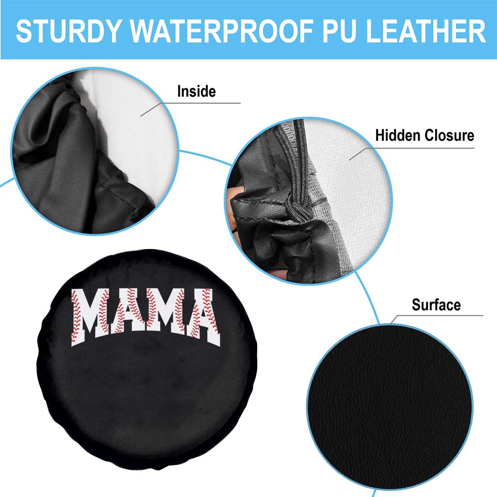 Baseball Mama Spare Tire Cover Retro Varsity Baseball Season Mom Raising Ballers