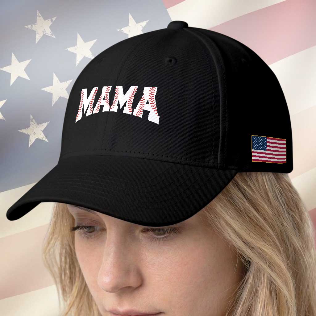 Baseball Mama Baseball Cap Retro Varsity Baseball Season Mom Raising Ballers