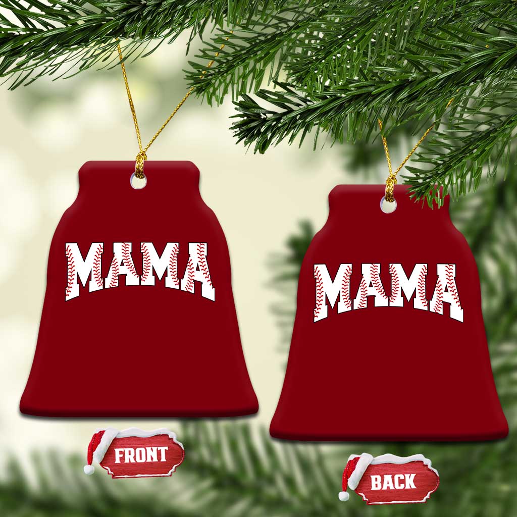 Baseball Mama Ceramic Ornament Retro Varsity Baseball Season Mom Raising Ballers