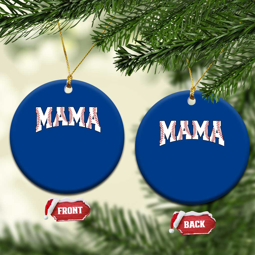Baseball Mama Ceramic Ornament Retro Varsity Baseball Season Mom Raising Ballers