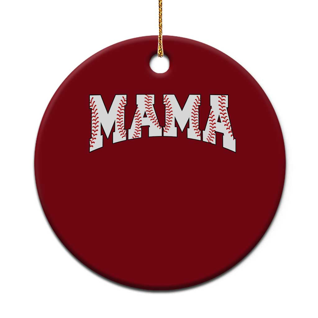 Baseball Mama Ceramic Ornament Retro Varsity Baseball Season Mom Raising Ballers
