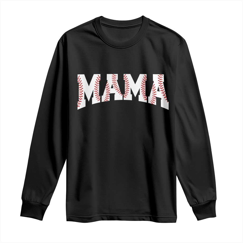 Baseball Mama Long Sleeve Shirt Retro Varsity Baseball Season Mom Raising Ballers