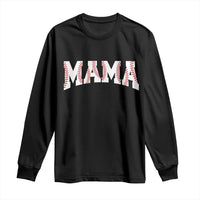 Baseball Mama Long Sleeve Shirt Retro Varsity Baseball Season Mom Raising Ballers