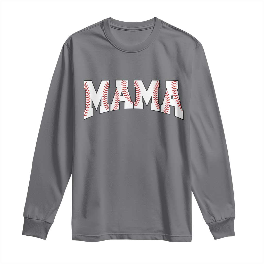 Baseball Mama Long Sleeve Shirt Retro Varsity Baseball Season Mom Raising Ballers