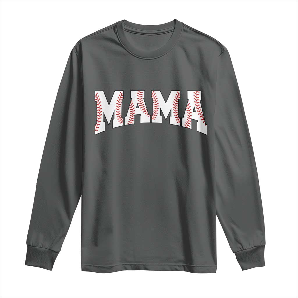 Baseball Mama Long Sleeve Shirt Retro Varsity Baseball Season Mom Raising Ballers