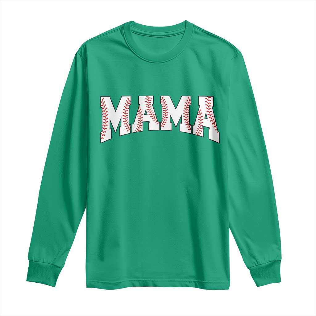 Baseball Mama Long Sleeve Shirt Retro Varsity Baseball Season Mom Raising Ballers