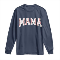 Baseball Mama Long Sleeve Shirt Retro Varsity Baseball Season Mom Raising Ballers