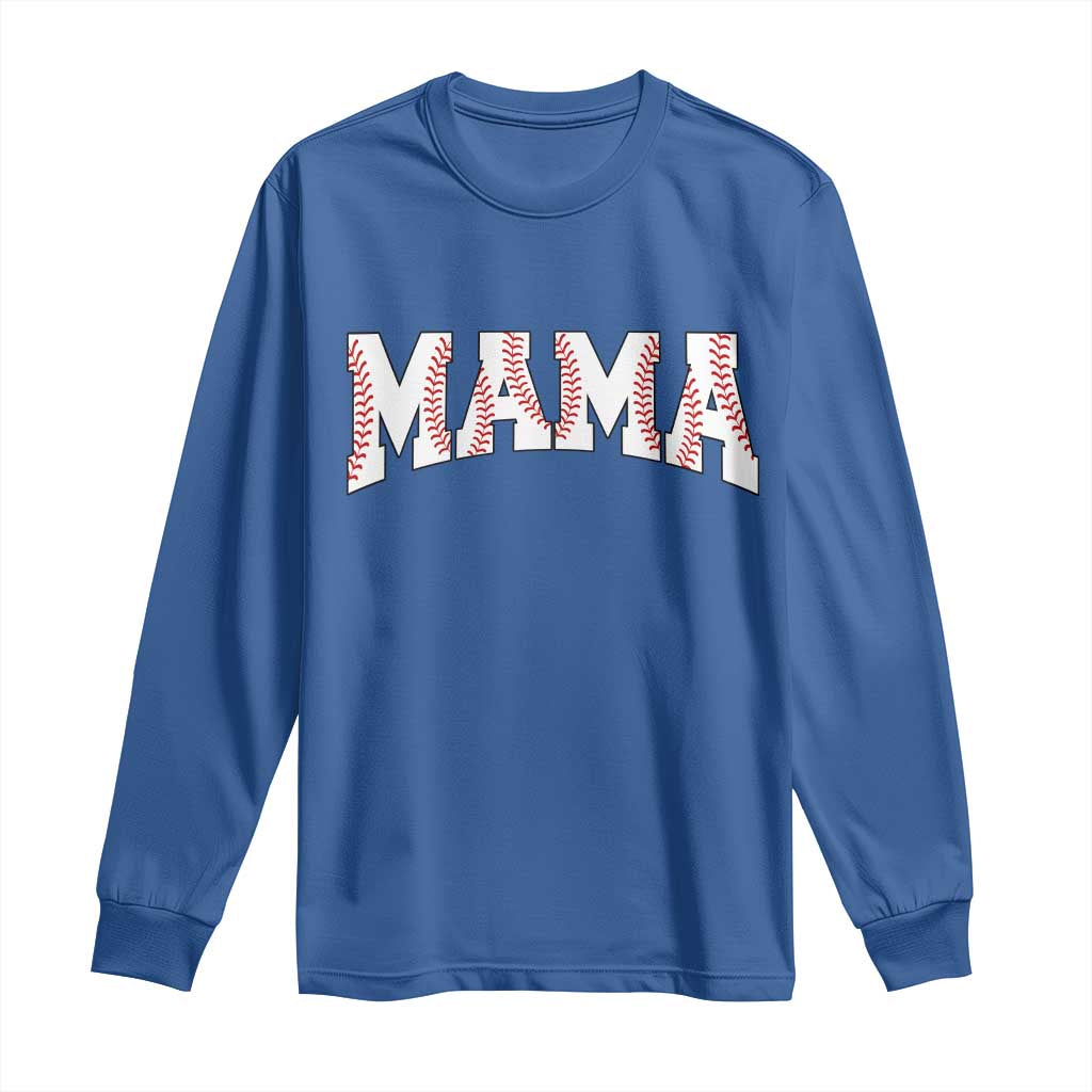 Baseball Mama Long Sleeve Shirt Retro Varsity Baseball Season Mom Raising Ballers