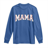 Baseball Mama Long Sleeve Shirt Retro Varsity Baseball Season Mom Raising Ballers
