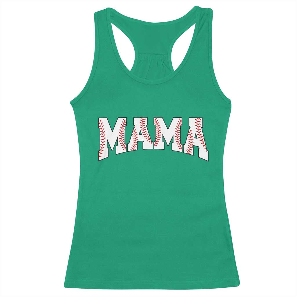 Baseball Mama Racerback Tank Top Retro Varsity Baseball Season Mom Raising Ballers