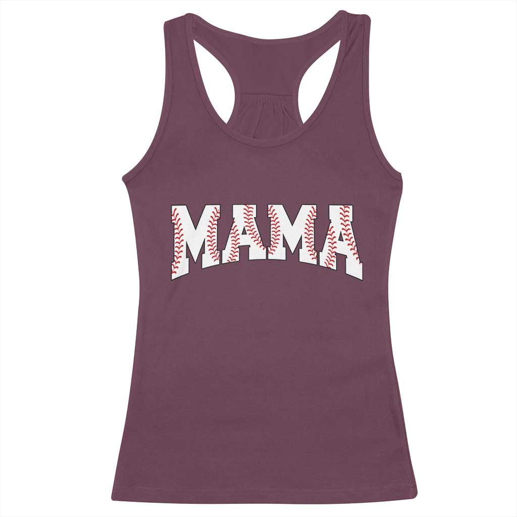 Baseball Mama Racerback Tank Top Retro Varsity Baseball Season Mom Raising Ballers