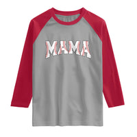 Baseball Mama Raglan Shirt Retro Varsity Baseball Season Mom Raising Ballers