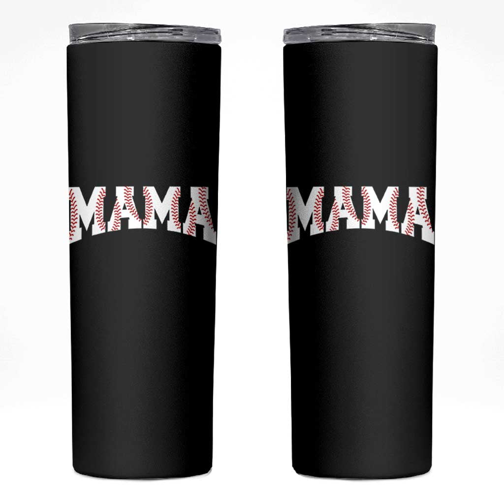 Baseball Mama Skinny Tumbler Retro Varsity Baseball Season Mom Raising Ballers