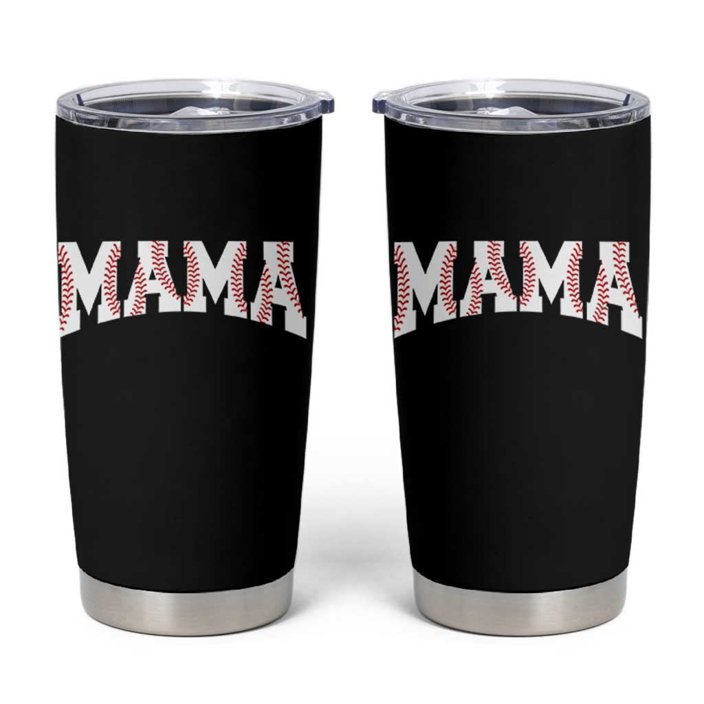Baseball Mama Tumbler Cup Retro Varsity Baseball Season Mom Raising Ballers