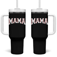Baseball Mama Tumbler With Handle Retro Varsity Baseball Season Mom Raising Ballers