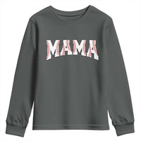 Baseball Mama Youth Sweatshirt Retro Varsity Baseball Season Mom Raising Ballers