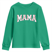 Baseball Mama Youth Sweatshirt Retro Varsity Baseball Season Mom Raising Ballers