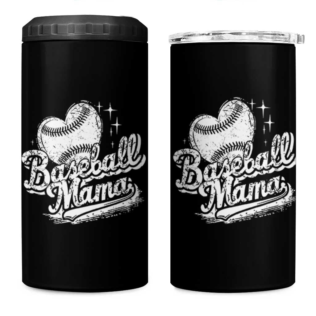 Baseball Mama 4 in 1 Can Cooler Tumbler Baseball Season Mom Raising Ballers