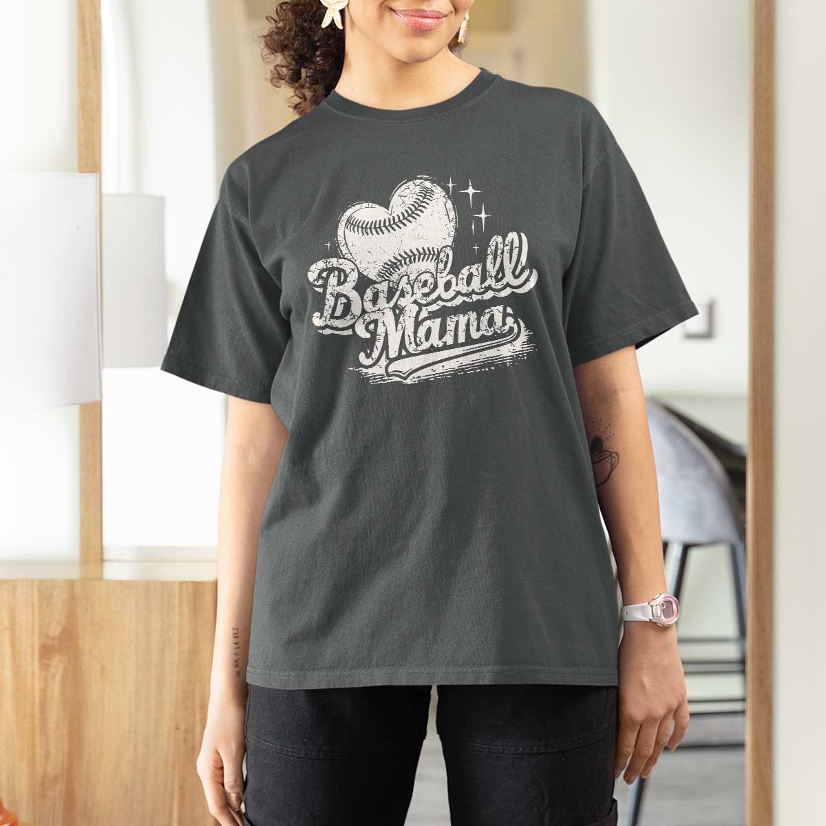 Baseball Mama T Shirt For Women Baseball Season Mom Raising Ballers
