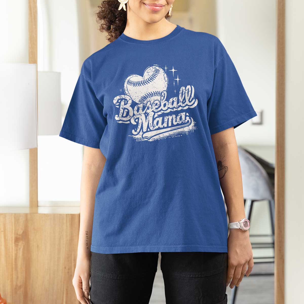 Baseball Mama T Shirt For Women Baseball Season Mom Raising Ballers