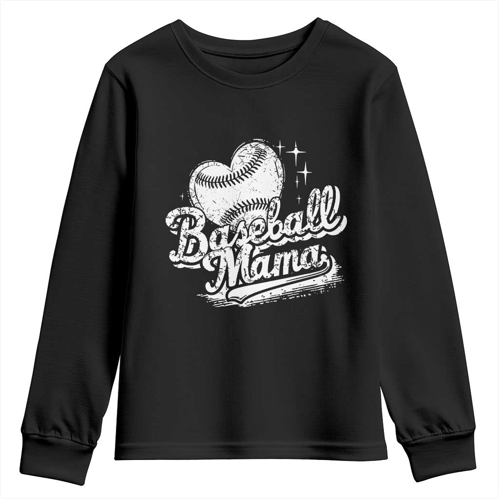 Baseball Mama Youth Sweatshirt Baseball Season Mom Raising Ballers