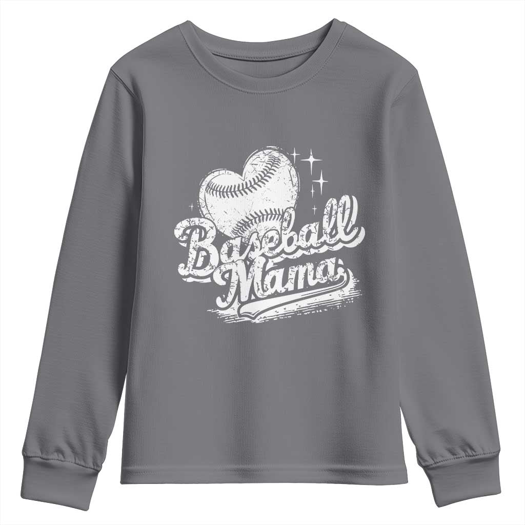 Baseball Mama Youth Sweatshirt Baseball Season Mom Raising Ballers