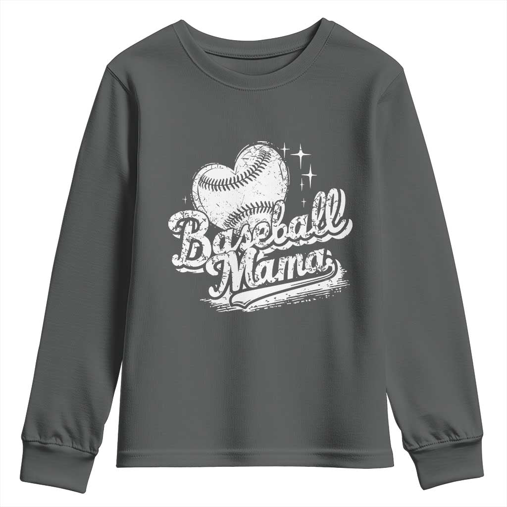 Baseball Mama Youth Sweatshirt Baseball Season Mom Raising Ballers