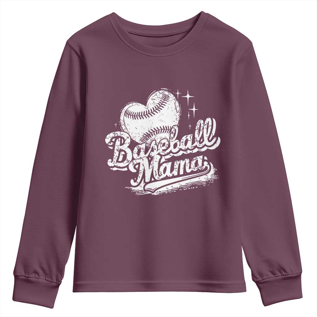 Baseball Mama Youth Sweatshirt Baseball Season Mom Raising Ballers