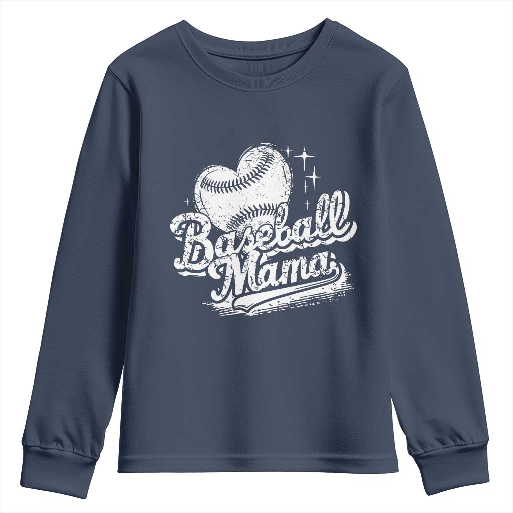 Baseball Mama Youth Sweatshirt Baseball Season Mom Raising Ballers