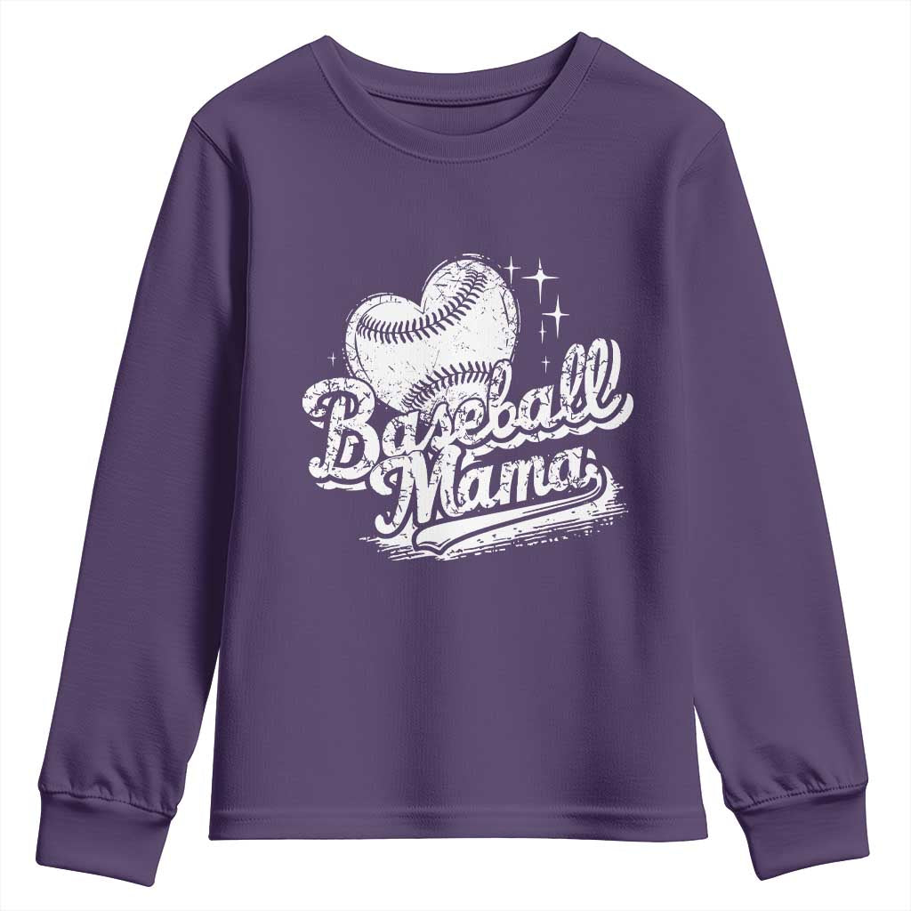 Baseball Mama Youth Sweatshirt Baseball Season Mom Raising Ballers