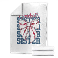 Baseball Sister Throw Blanket Coquette Bow Biggest Fan Sport Lovers Girl