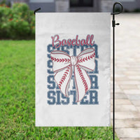 Baseball Sister Garden Flag Coquette Bow Biggest Fan Sport Lovers Girl
