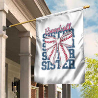 Baseball Sister Garden Flag Coquette Bow Biggest Fan Sport Lovers Girl
