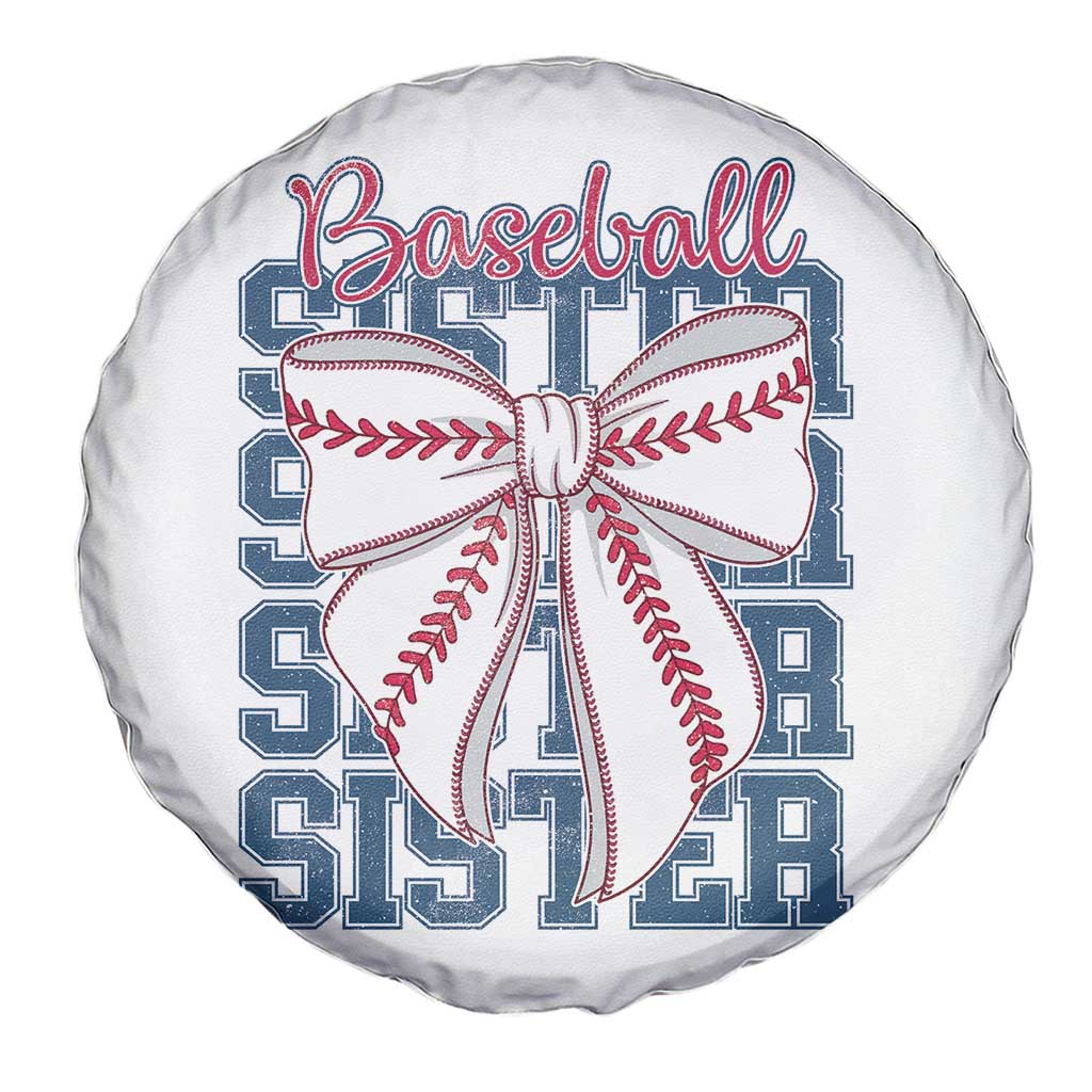 Baseball Sister Spare Tire Cover Coquette Bow Biggest Fan Sport Lovers Girl