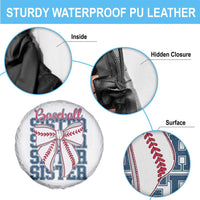 Baseball Sister Spare Tire Cover Coquette Bow Biggest Fan Sport Lovers Girl