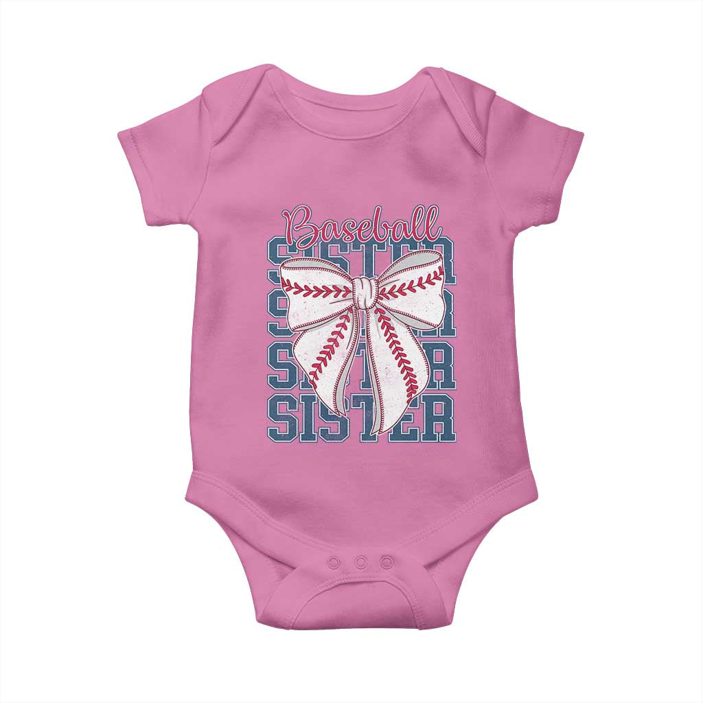Baseball Sister Baby Onesie Coquette Bow Biggest Fan Sport Lovers Girl