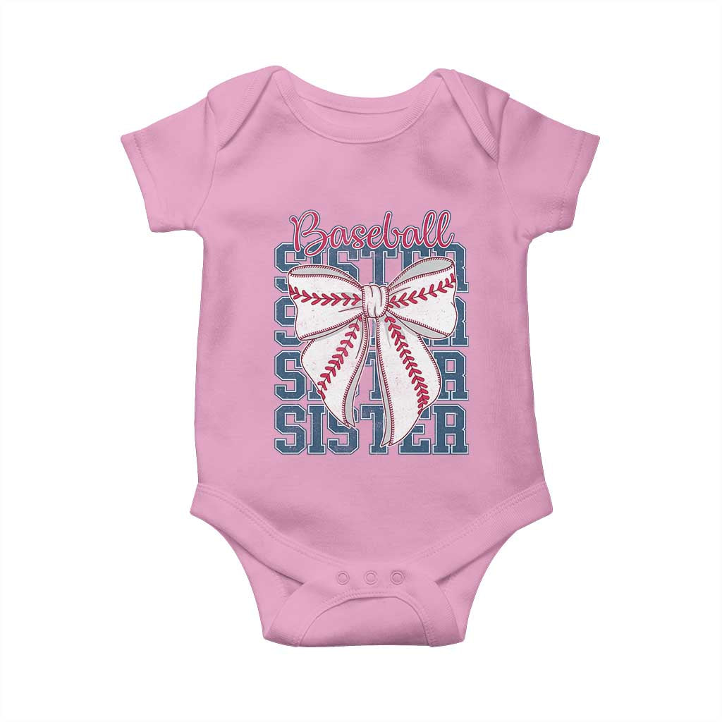 Baseball Sister Baby Onesie Coquette Bow Biggest Fan Sport Lovers Girl