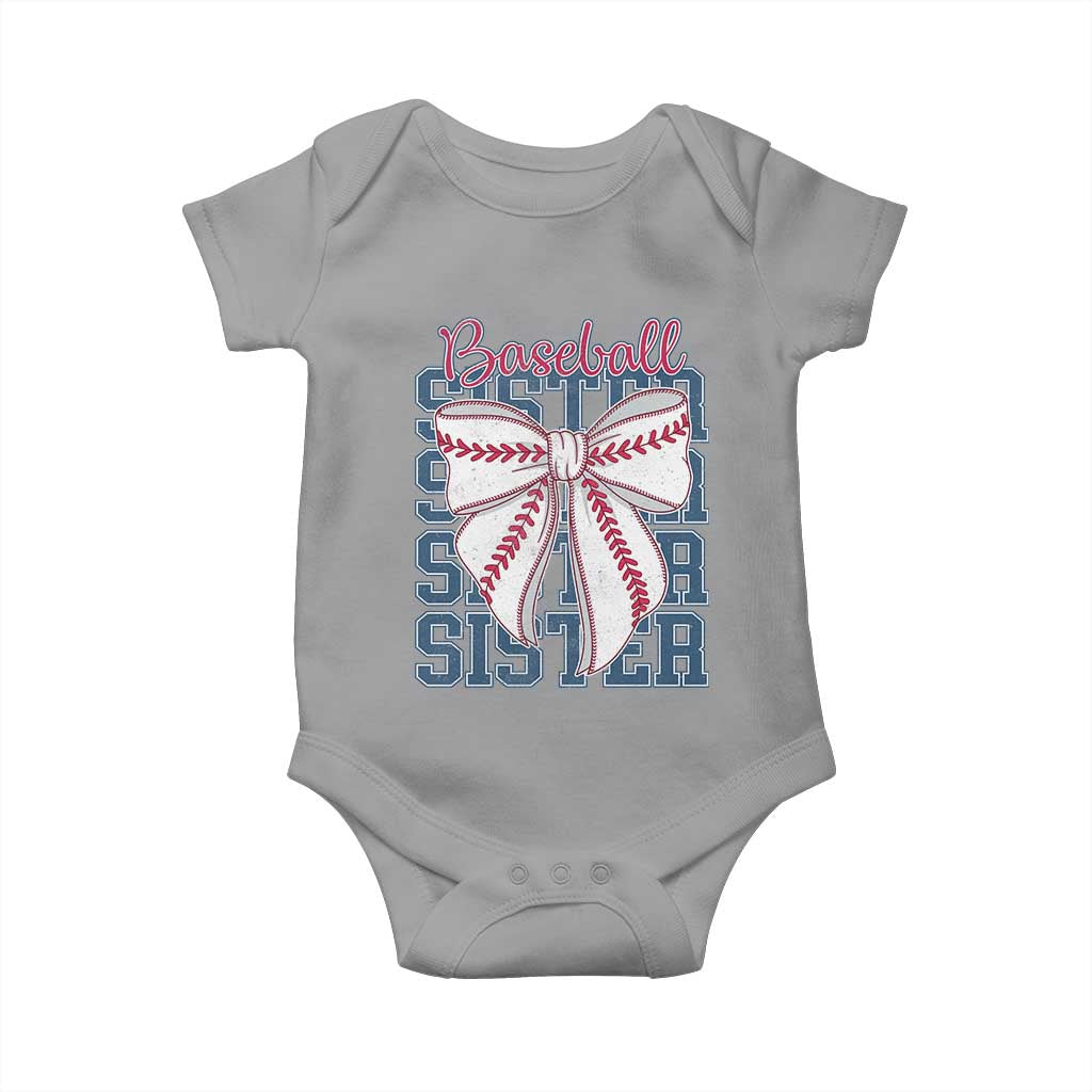Baseball Sister Baby Onesie Coquette Bow Biggest Fan Sport Lovers Girl